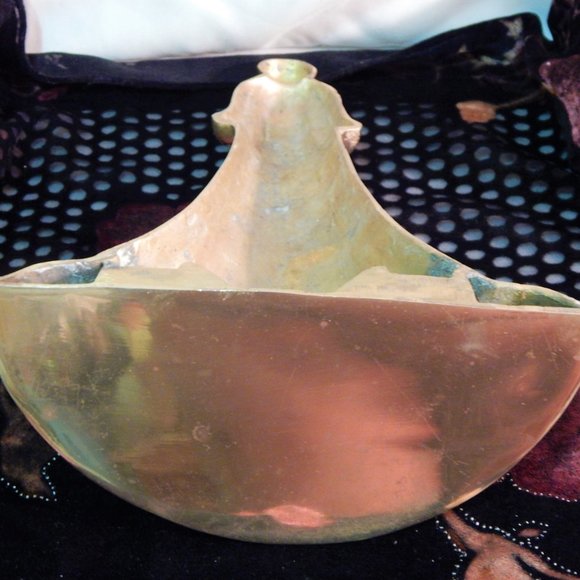 Antique 19th-Century Solid Brass Wallmount Table/Display Shelf, C. 1880's - Picture 6 of 9